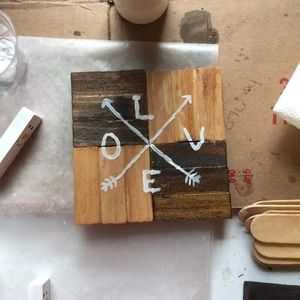 Small wooden free standing decor